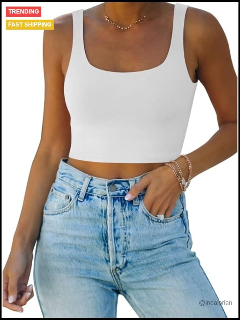 Double Lined Seamless Sleeveless Cropped Tank Yoga Crop Top Square Neck